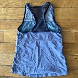 LULULEMON compression blue tank with mesh racerback